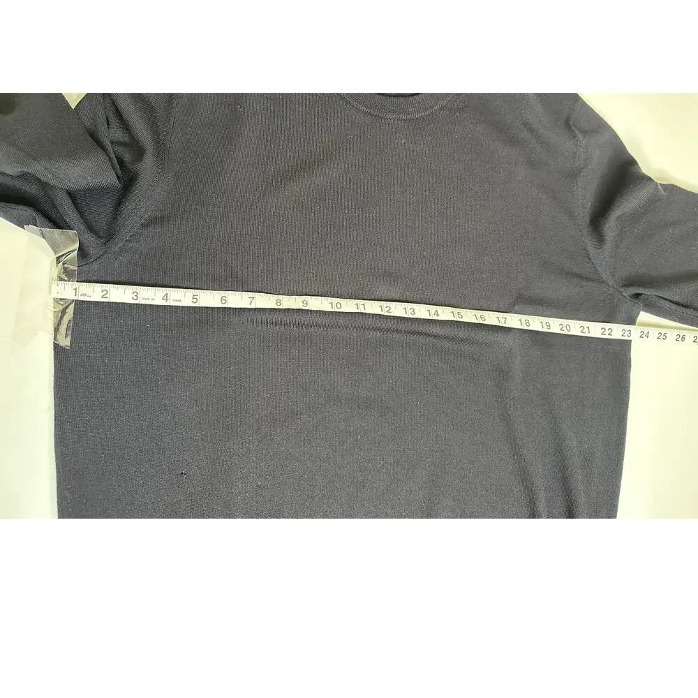 Bloomingdale's Men's 100% Merino Wool Sweater Dark Navy Blue XL Crew Neck Soft